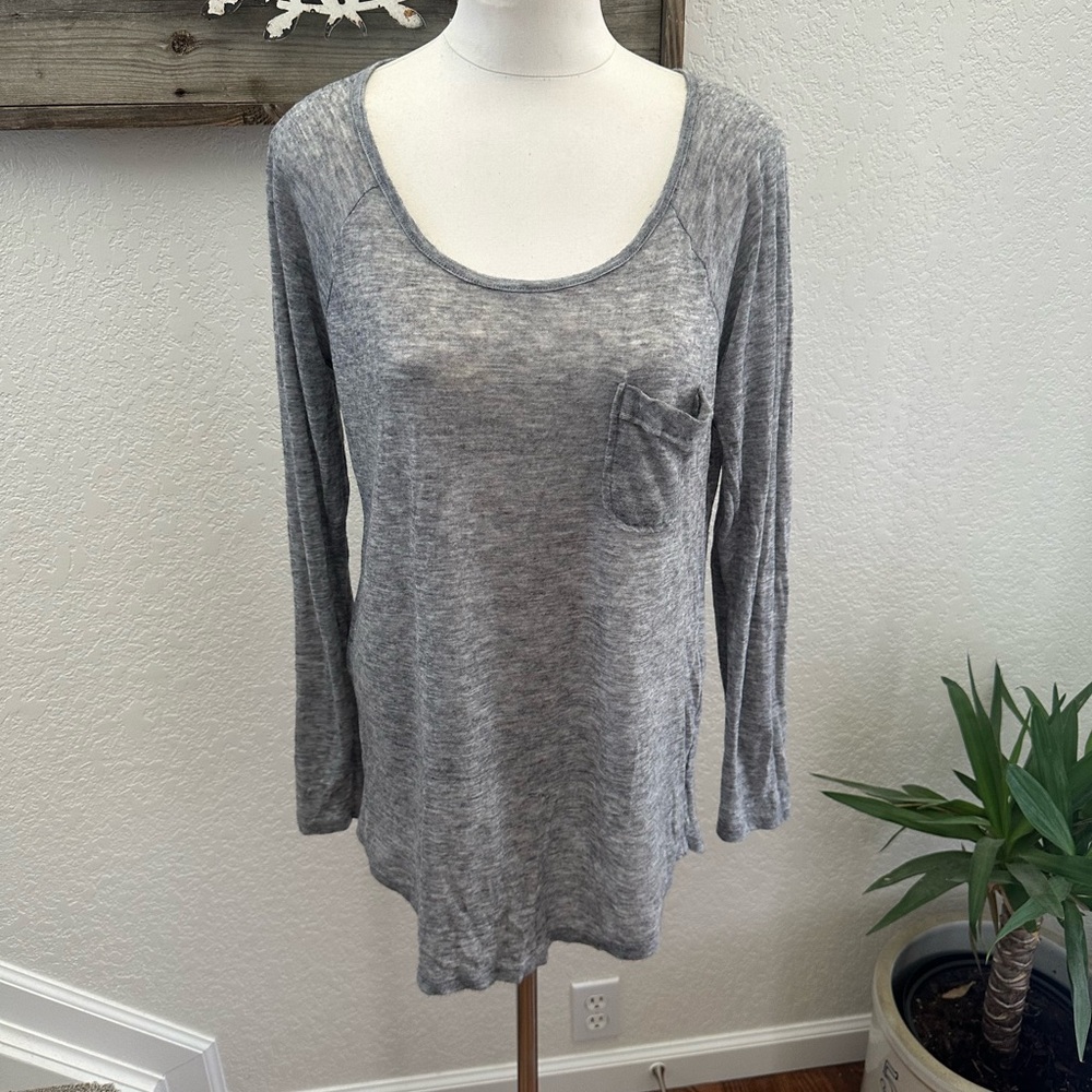 AG‎ A Pea in the Pod Heather Gray Long Sleeve Tissue Sweater Top Maternity L